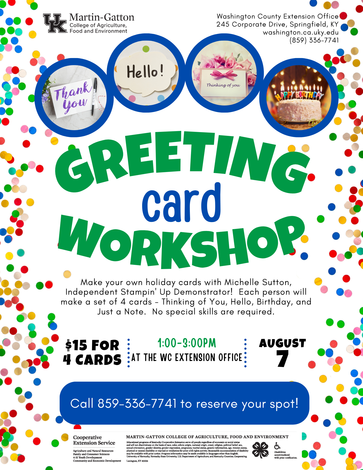 Greeting Card Workshop Flyer
