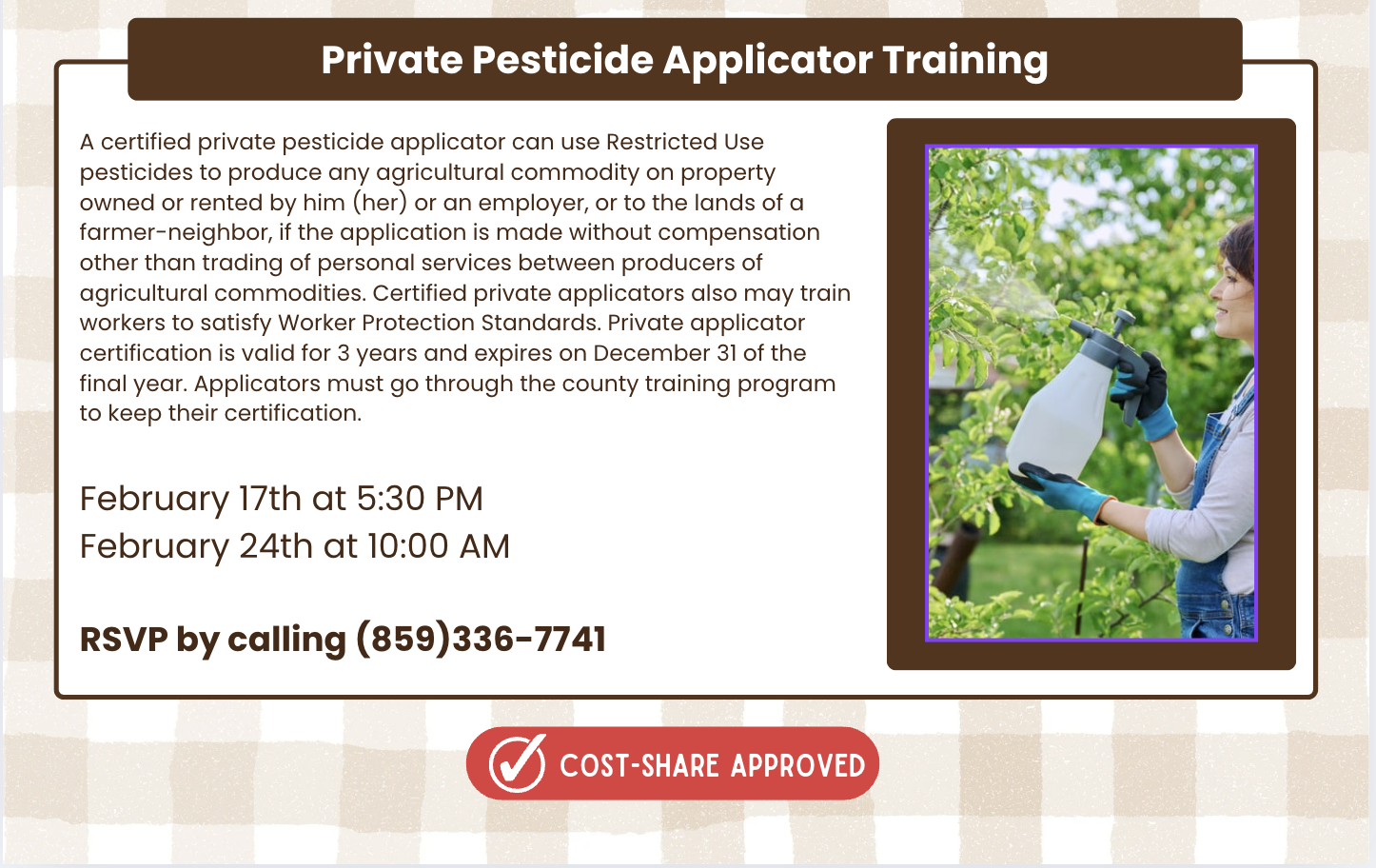 Private Pesticide Applicator Training